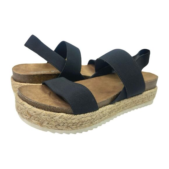 Madden Girl Cassie Platform Espadrille Sandals - Size 8 - Black - Picture 3 of 9
